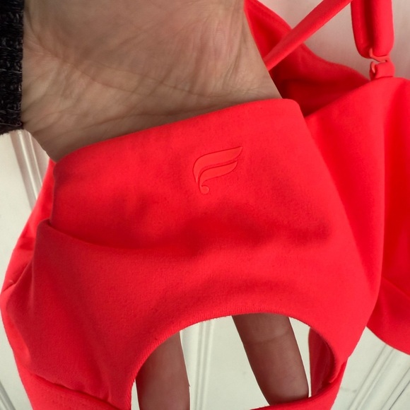 Tablets Women's Neon Coral low impact Strappy Bralette - Picture 4 of 5